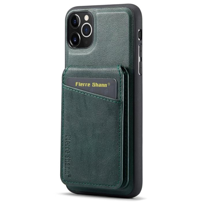 FIERRE SHANN - FIERRE SHANN 025 iPhone 11 Pro Max Fodral Äkta läder - Grön
