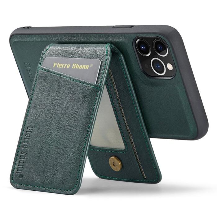FIERRE SHANN - FIERRE SHANN 025 iPhone 11 Pro Max Fodral Äkta läder - Grön