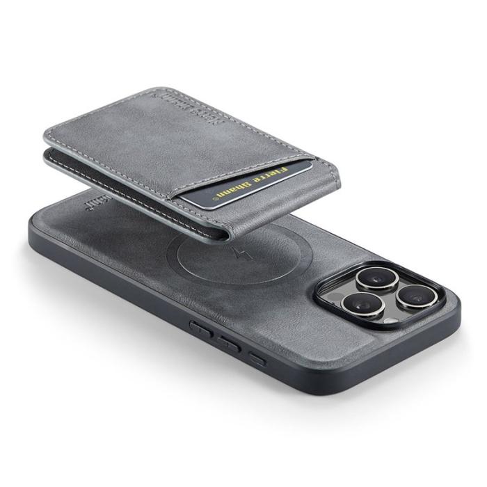 FIERRE SHANN - FIERRE SHANN 025 iPhone 16 Pro Fodral Äkta läder - Grå