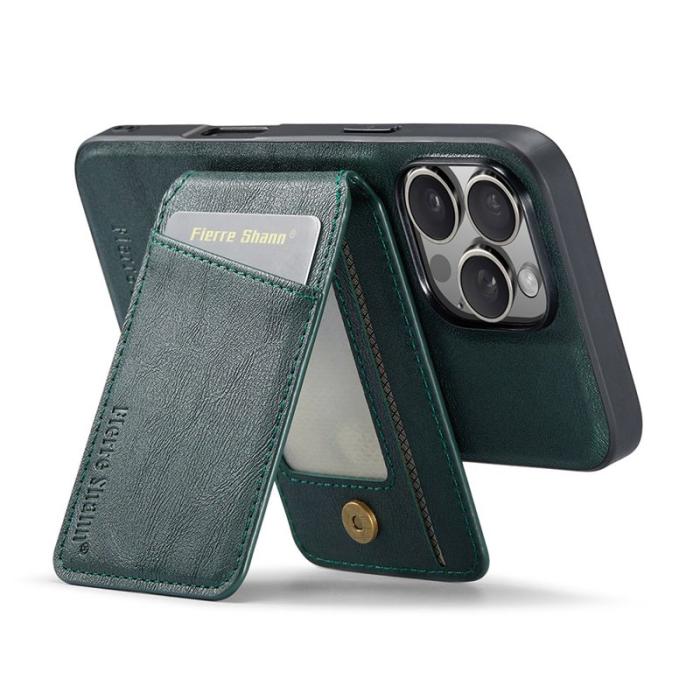 FIERRE SHANN - FIERRE SHANN 025 iPhone 16 Pro Fodral Äkta läder - Grön