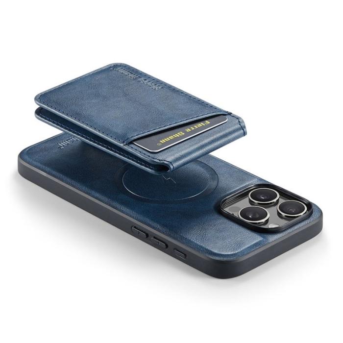 FIERRE SHANN - FIERRE SHANN 025 iPhone 16 Pro Max Fodral Äkta läder - Blå