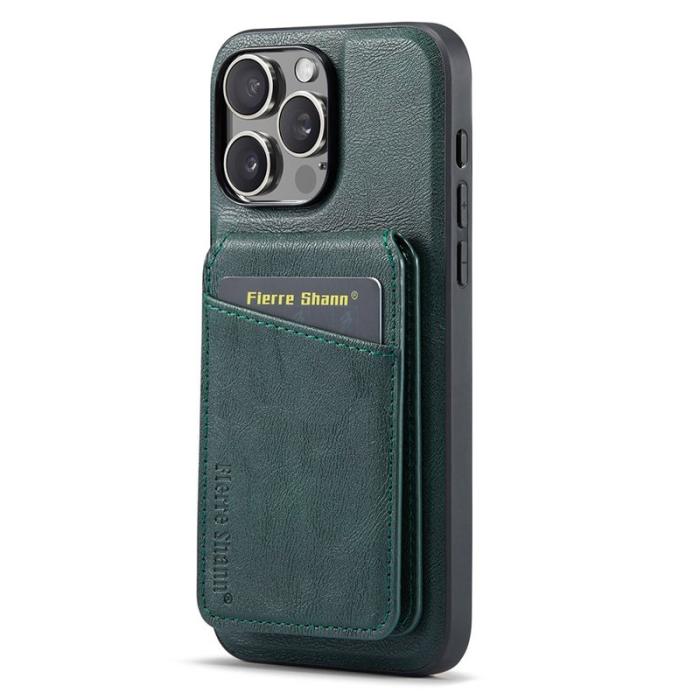 FIERRE SHANN - FIERRE SHANN 025 iPhone 16 Pro Max Fodral Äkta läder - Grön