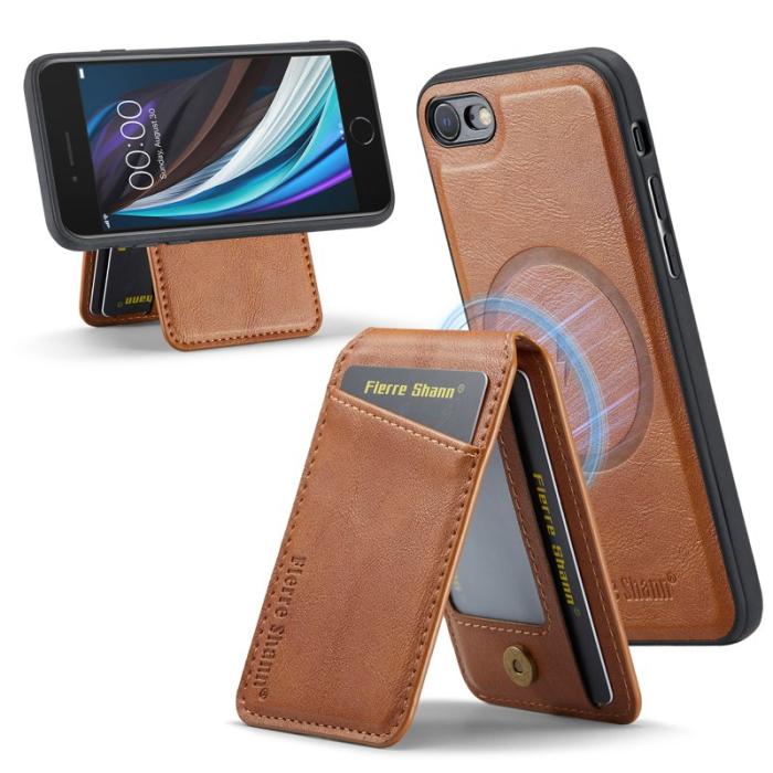 FIERRE SHANN - FIERRE SHANN 025 Kickstand Fodral Äkta läder - Brun