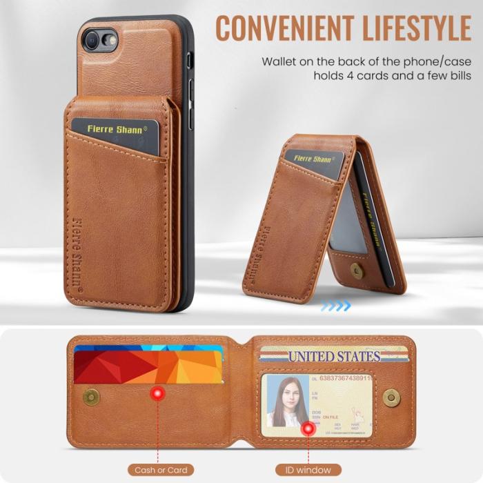 FIERRE SHANN - FIERRE SHANN 025 Kickstand Fodral Äkta läder - Brun