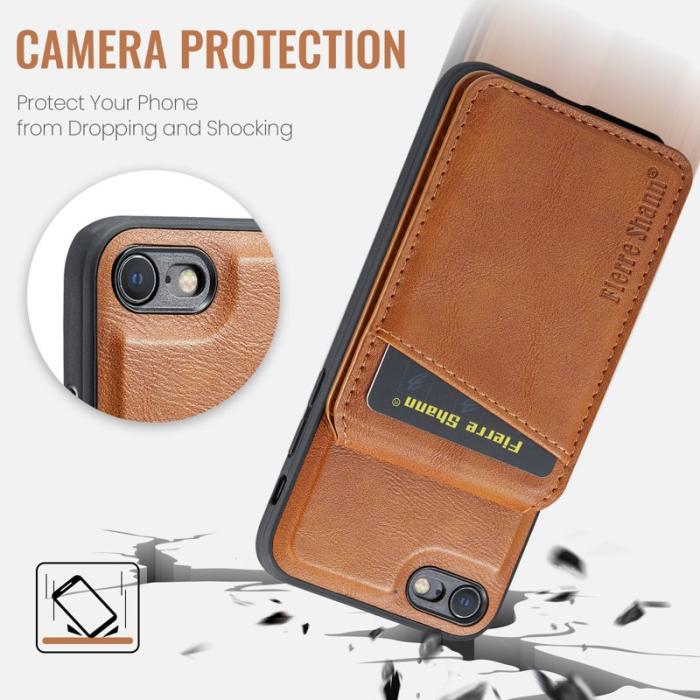 FIERRE SHANN - FIERRE SHANN 025 Kickstand Fodral Äkta läder - Brun