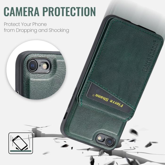 FIERRE SHANN - FIERRE SHANN 025 Kickstand Fodral PU+TPU - Grön