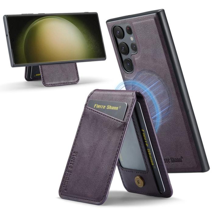 FIERRE SHANN - FIERRE SHANN 025 Samsung Galaxy S23 Ultra Fodral PU+TPU - Lila