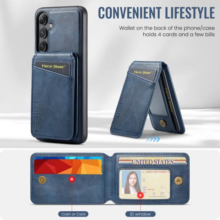 FIERRE SHANN - FIERRE SHANN 025 Samsung Galaxy S24+ Fodral PU+TPU - Blå