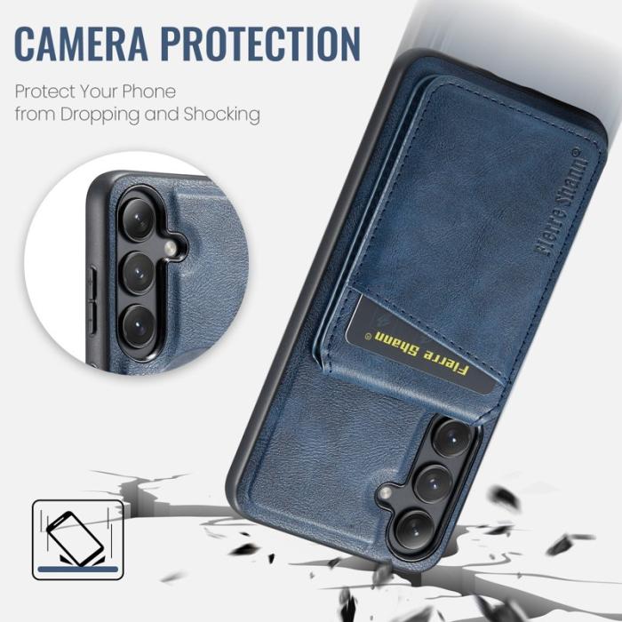 FIERRE SHANN - FIERRE SHANN 025 Samsung Galaxy S24+ Fodral PU+TPU - Blå