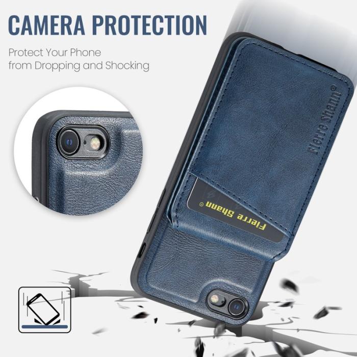 FIERRE SHANN - FIERRE SHANN 025 Style iPhone 7/8/SE Fodral PU+TPU - Blå