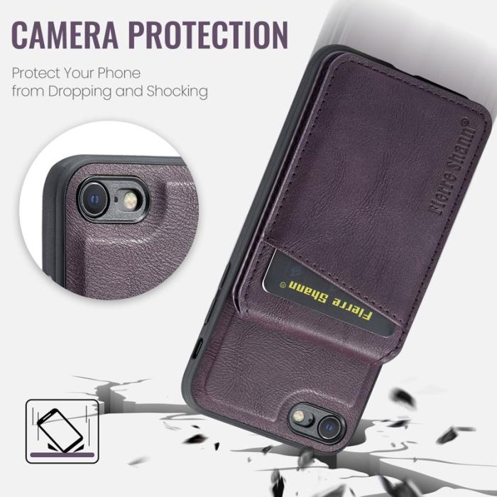 FIERRE SHANN - FIERRE SHANN 025 Style iPhone 7/8/SE Fodral - PU+TPU - Lila