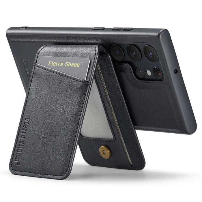 FIERRE SHANN - FIERRE SHANN 025 Style Samsung Galaxy S23 Ultra Fodral PU+TPU - Svart