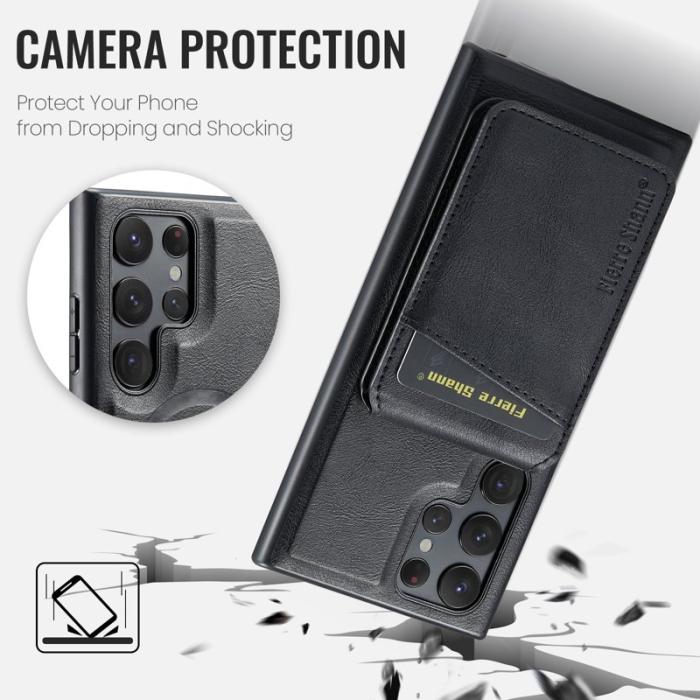 FIERRE SHANN - FIERRE SHANN 025 Style Samsung Galaxy S23 Ultra Fodral PU+TPU - Svart