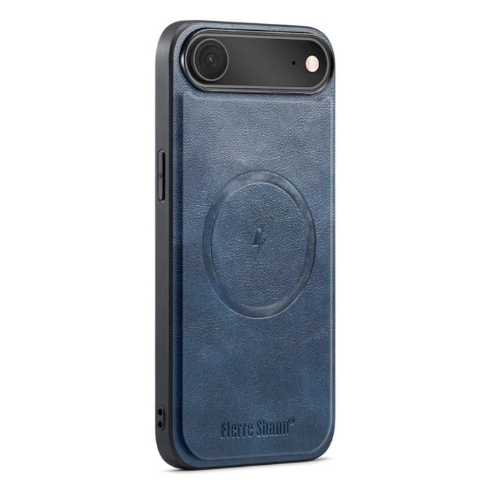 FIERRE SHANN - FIERRE SHANN 027 för iPhone Air Fodral Äkta läder - Blå