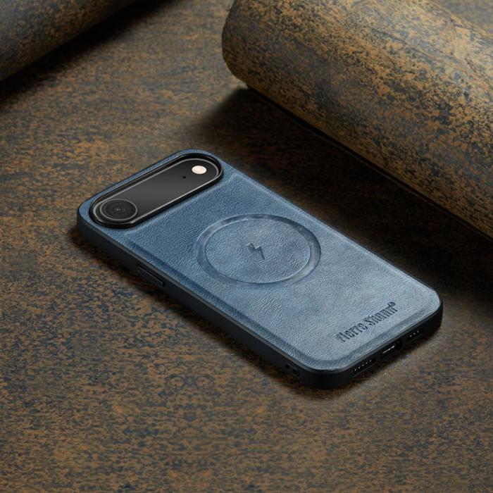 FIERRE SHANN - FIERRE SHANN 027 för iPhone Air Fodral Äkta läder - Blå