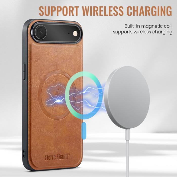 FIERRE SHANN - FIERRE SHANN 027 för iPhone Air Fodral KonstLäder - Brun
