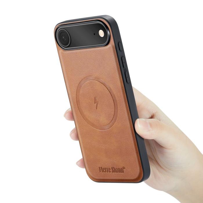 FIERRE SHANN - FIERRE SHANN 027 för iPhone Air Fodral KonstLäder - Brun