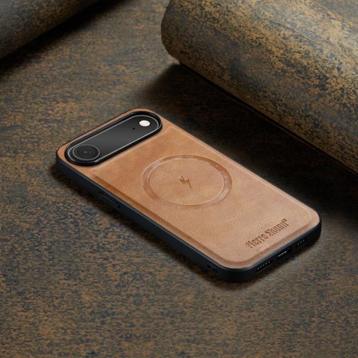 FIERRE SHANN - FIERRE SHANN 027 för iPhone Air Fodral KonstLäder - Brun