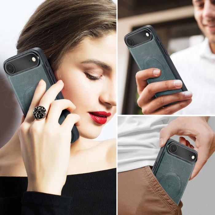 FIERRE SHANN - FIERRE SHANN 027 för iPhone Air Fodral Äkta läder - Grön