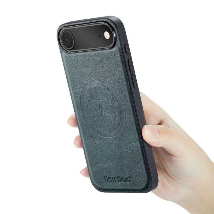 FIERRE SHANN - FIERRE SHANN 027 för iPhone Air Fodral Äkta läder - Grön