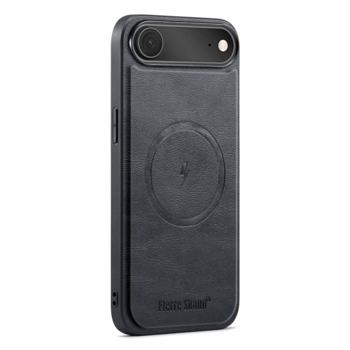 FIERRE SHANN - FIERRE SHANN 027 för iPhone Air Fodral Äkta läder - Svart