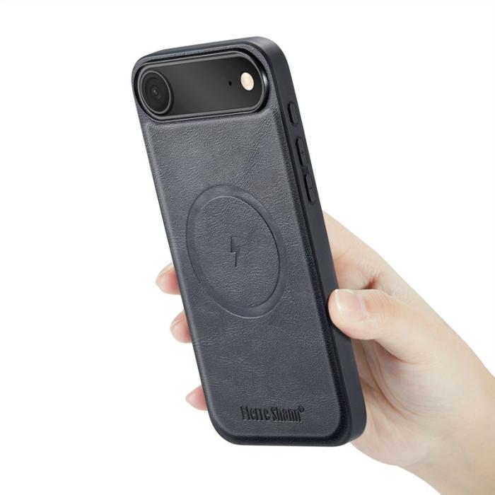 FIERRE SHANN - FIERRE SHANN 027 för iPhone Air Fodral Äkta läder - Svart