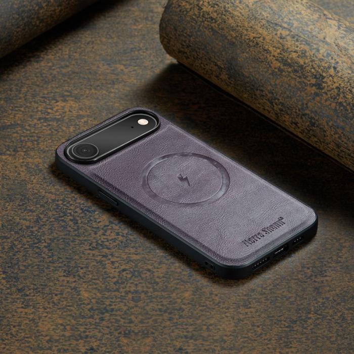 FIERRE SHANN - FIERRE SHANN 027 iPhone Air Fodral Äkta läder - Lila