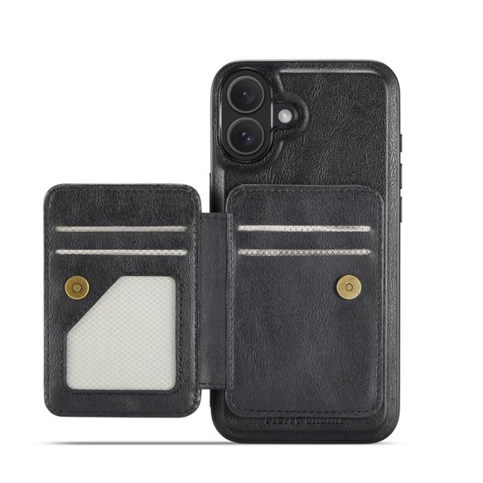 FIERRE SHANN - FIERRE SHANN 028 för iPhone 17 Fodral Äkta läder - Svart