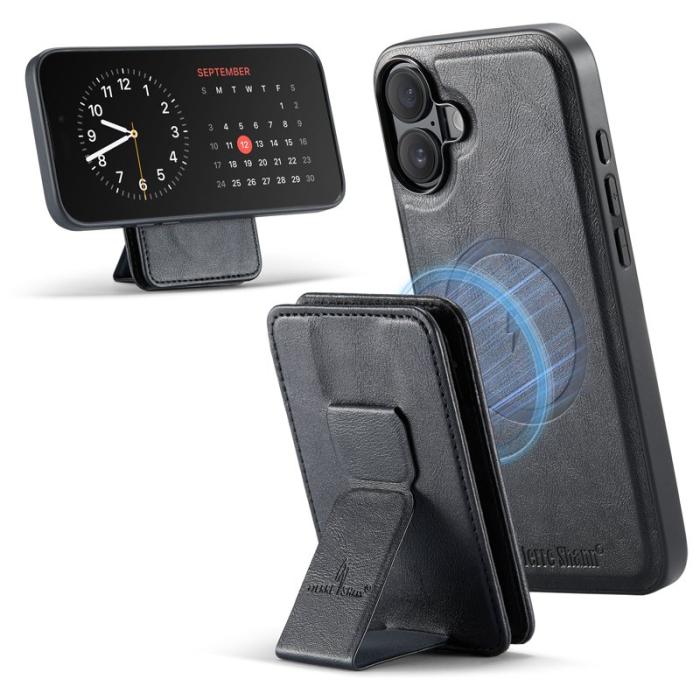 FIERRE SHANN - FIERRE SHANN 028 för iPhone 17 Fodral Äkta läder - Svart