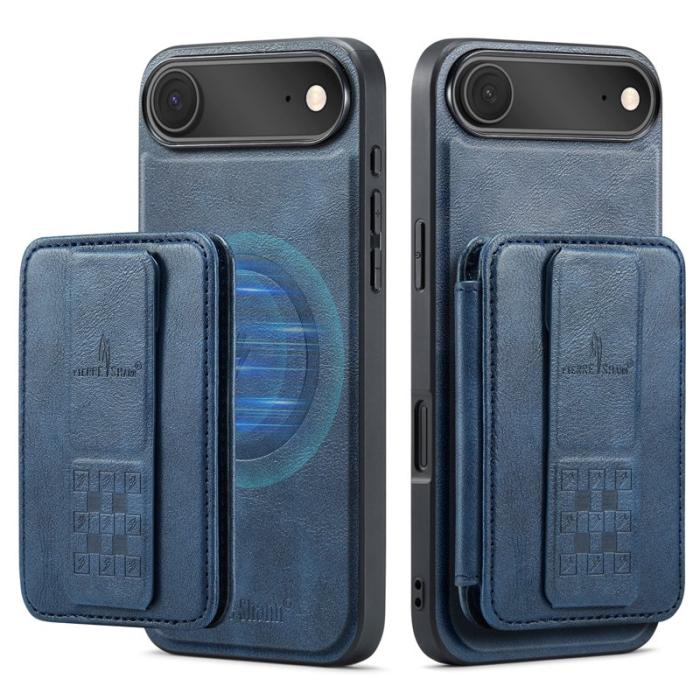 FIERRE SHANN - FIERRE SHANN 028 för iPhone Air Fodral Äkta läder - Blå