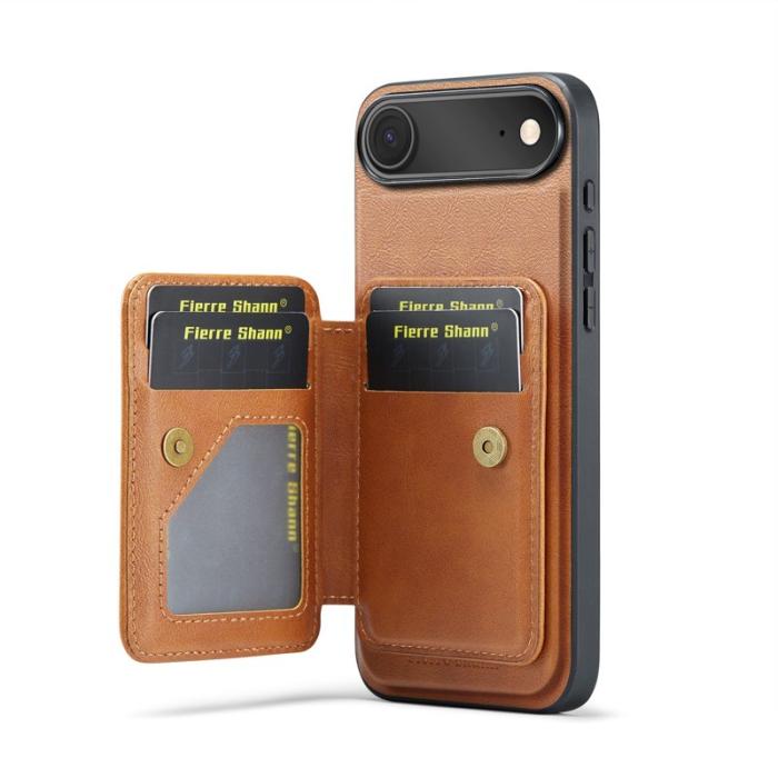 FIERRE SHANN - FIERRE SHANN 028 för iPhone Air Fodral Äkta läder - Brun