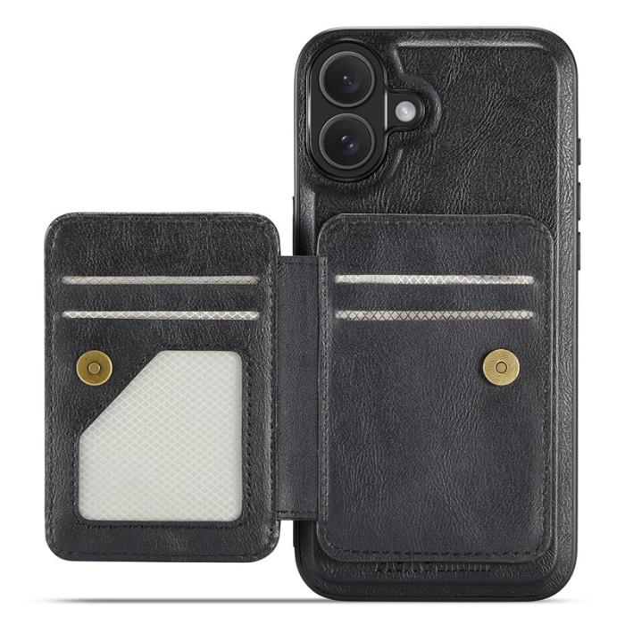 FIERRE SHANN - FIERRE SHANN 028 iPhone 16 Fodral KonstLäder - Svart