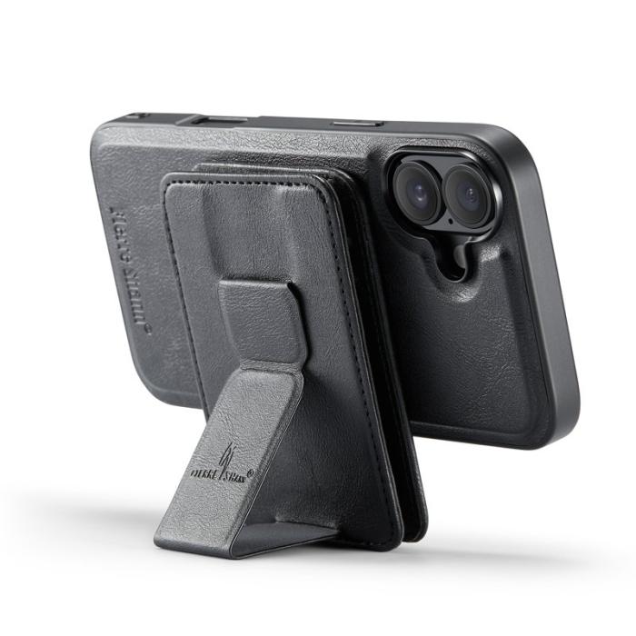 FIERRE SHANN - FIERRE SHANN 028 iPhone 16 Fodral KonstLäder - Svart