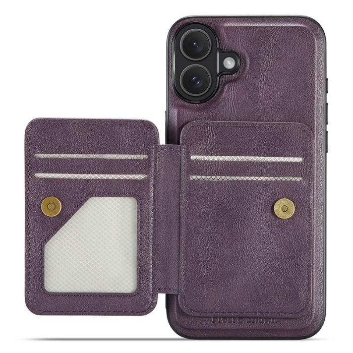 FIERRE SHANN - FIERRE SHANN 028 iPhone 16 Plus Fodral Äkta läder - Lila