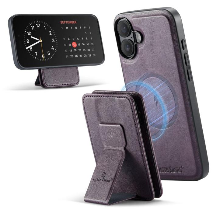 FIERRE SHANN - FIERRE SHANN 028 iPhone 16 Plus Fodral Äkta läder - Lila