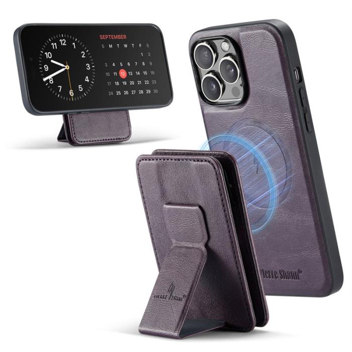 FIERRE SHANN - FIERRE SHANN 028 iPhone 16 Pro Fodral Äkta läder - Lila