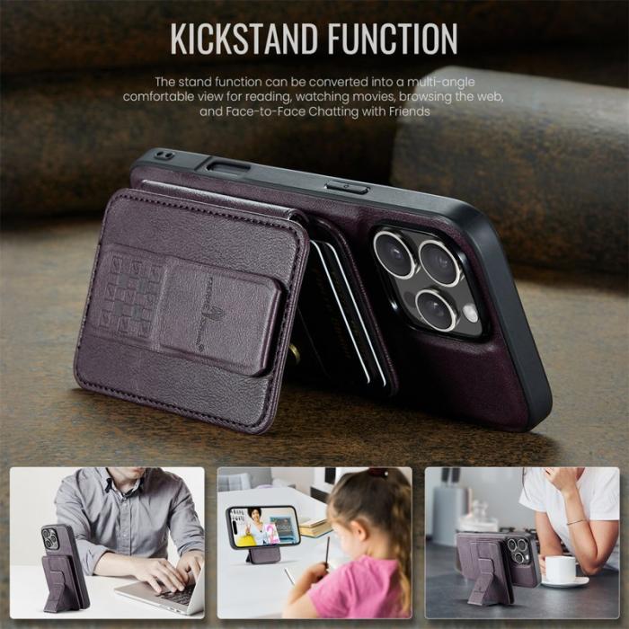 FIERRE SHANN - FIERRE SHANN 028 iPhone 16 Pro Fodral Äkta läder - Lila