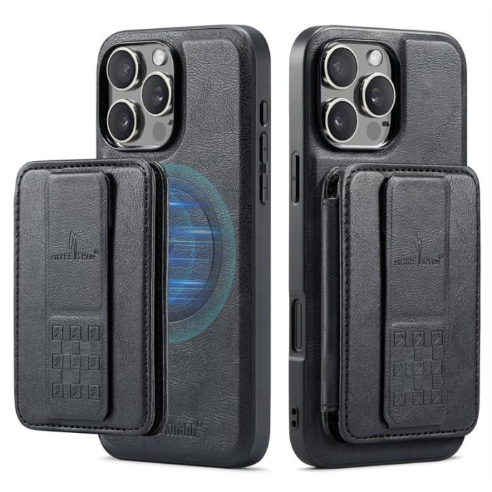 FIERRE SHANN - FIERRE SHANN 028 iPhone 16 Pro Fodral Äkta läder - Svart