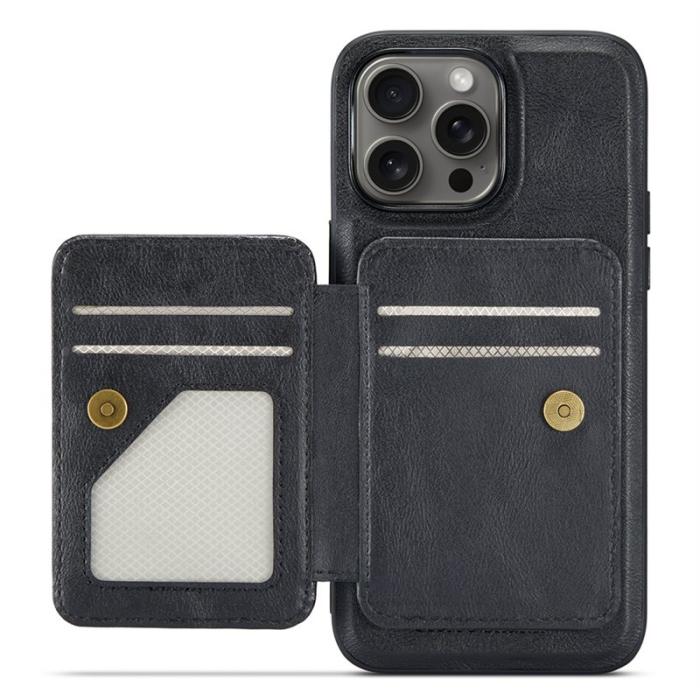 FIERRE SHANN - FIERRE SHANN 028 iPhone 16 Pro Fodral Äkta läder - Svart