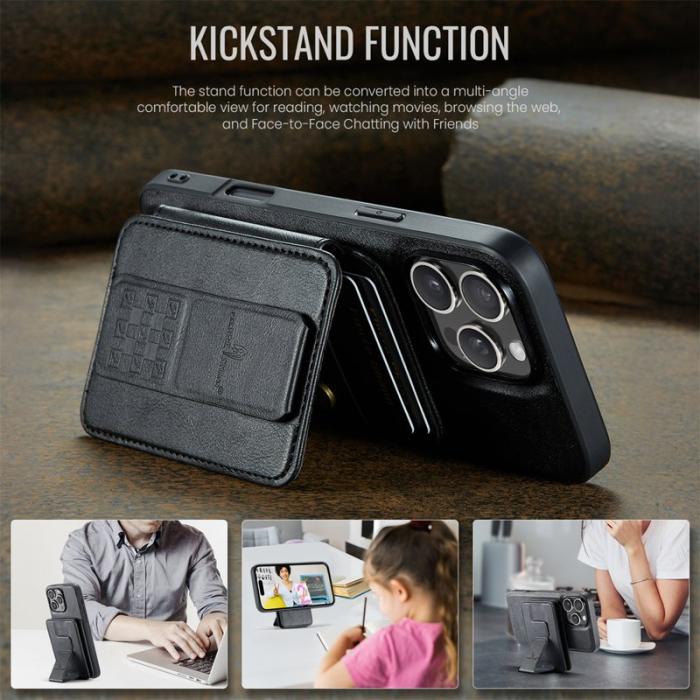 FIERRE SHANN - FIERRE SHANN 028 iPhone 16 Pro Fodral Äkta läder - Svart