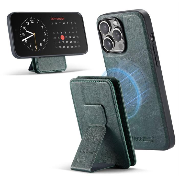 FIERRE SHANN - FIERRE SHANN 028 iPhone 16 Pro Max Fodral Äkta läder - Grön