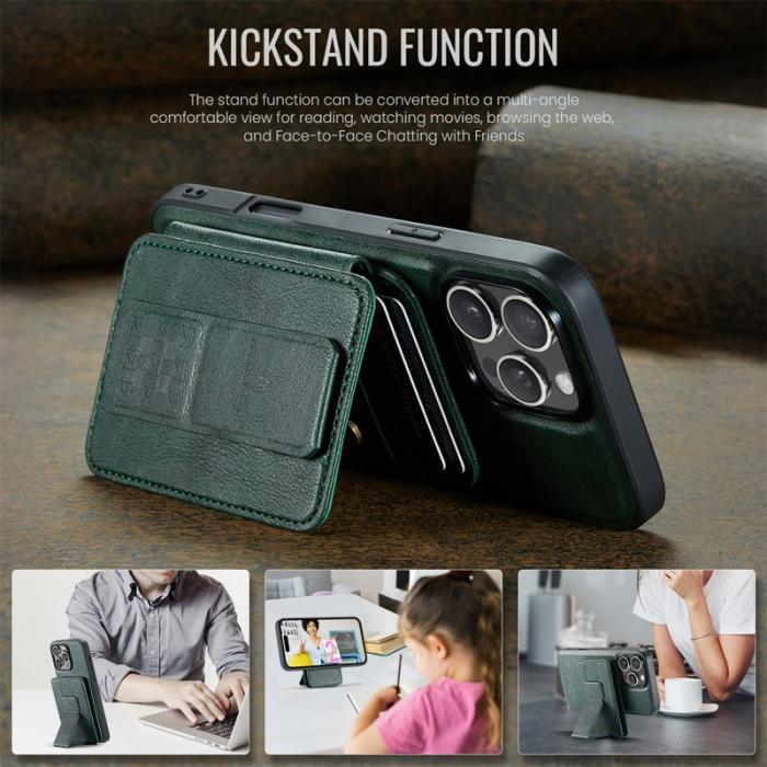 FIERRE SHANN - FIERRE SHANN 028 iPhone 16 Pro Max Fodral Äkta läder - Grön