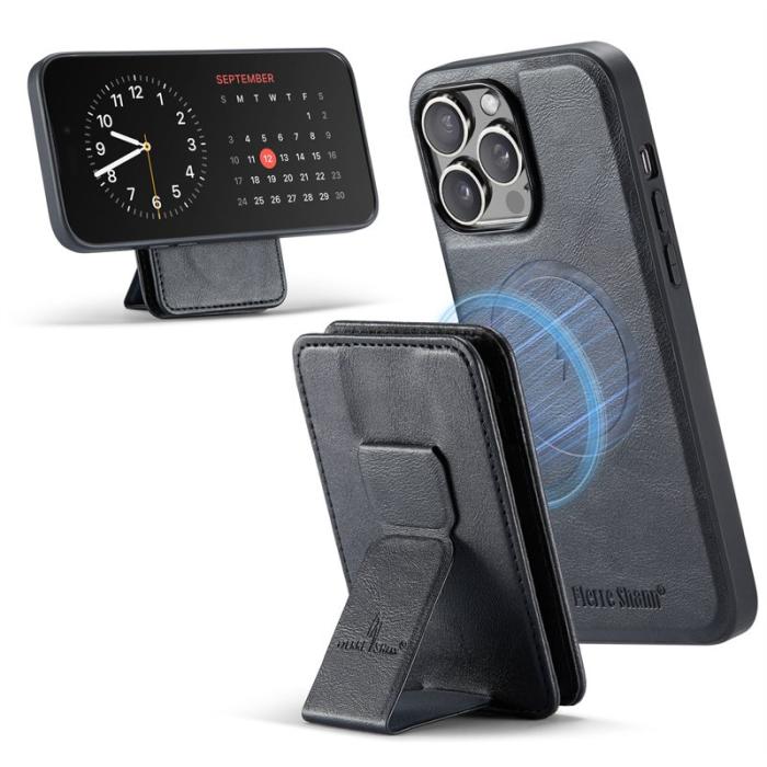 FIERRE SHANN - FIERRE SHANN 028 iPhone 16 Pro Max Fodral Äkta läder - Svart