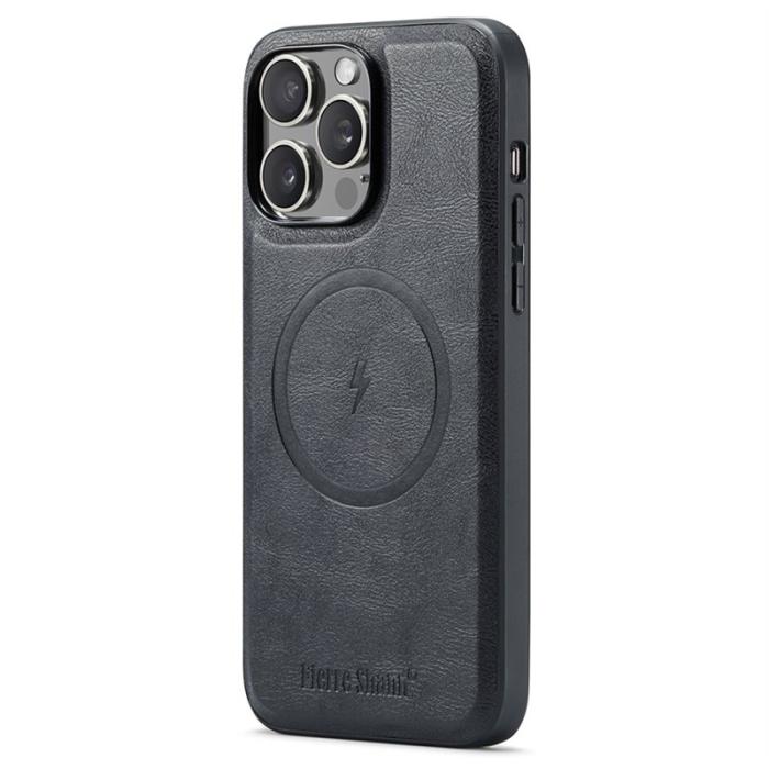 FIERRE SHANN - FIERRE SHANN 028 iPhone 16 Pro Max Fodral Äkta läder - Svart