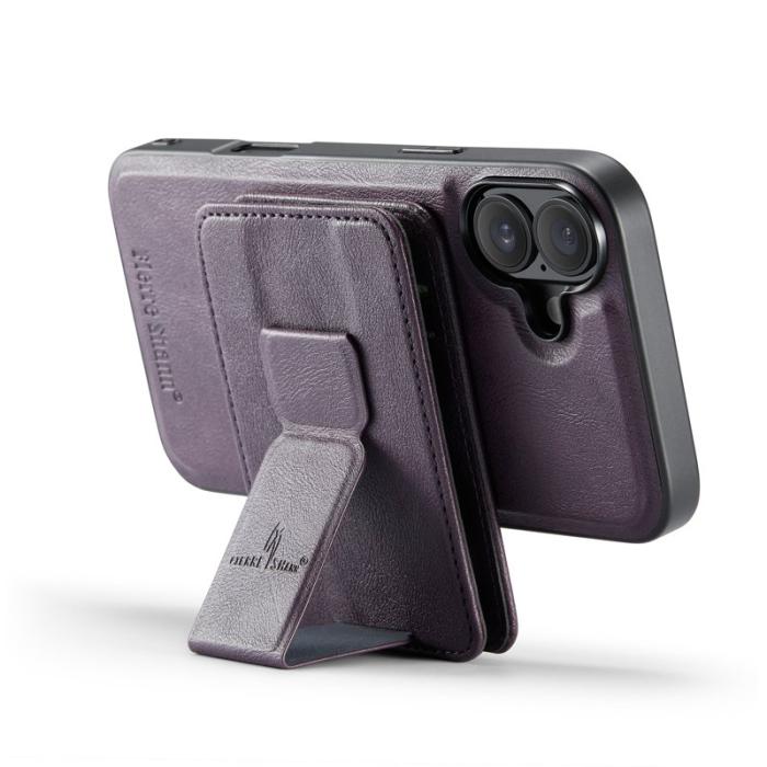 FIERRE SHANN - FIERRE SHANN 028 iPhone 17 Fodral Äkta läder - Lila