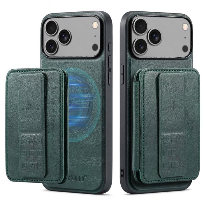 FIERRE SHANN - FIERRE SHANN 028 iPhone 17 Pro Fodral Äkta läder - Grön