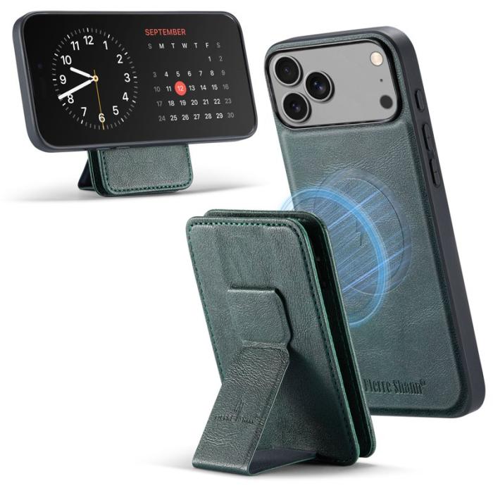 FIERRE SHANN - FIERRE SHANN 028 iPhone 17 Pro Fodral Äkta läder - Grön