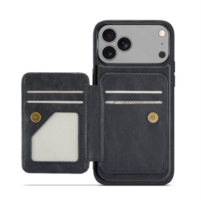 FIERRE SHANN - FIERRE SHANN 028 iPhone 17 Pro Fodral Äkta läder - Svart