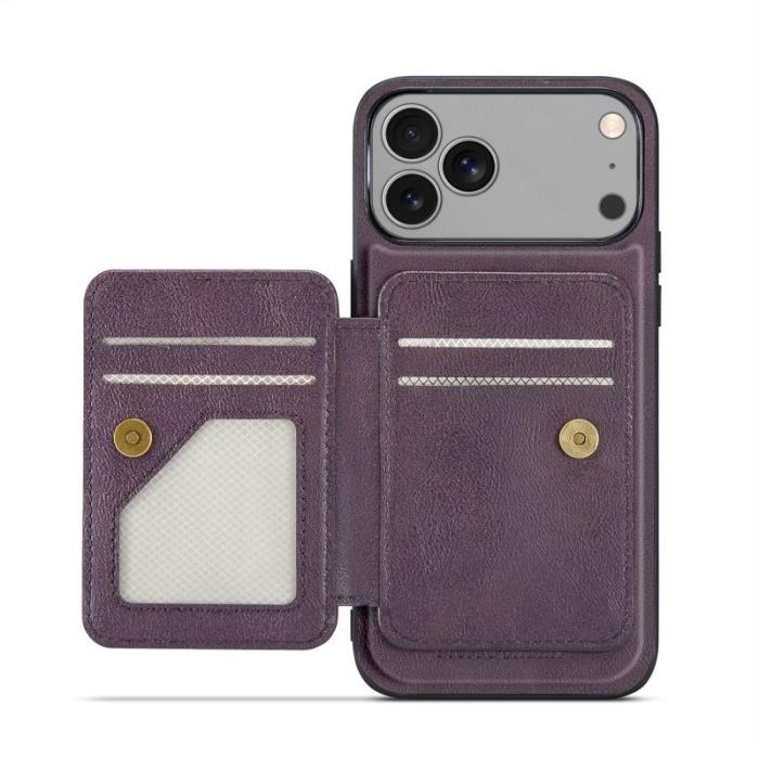 FIERRE SHANN - FIERRE SHANN 028 iPhone 17 Pro Max Fodral Äkta läder - Lila