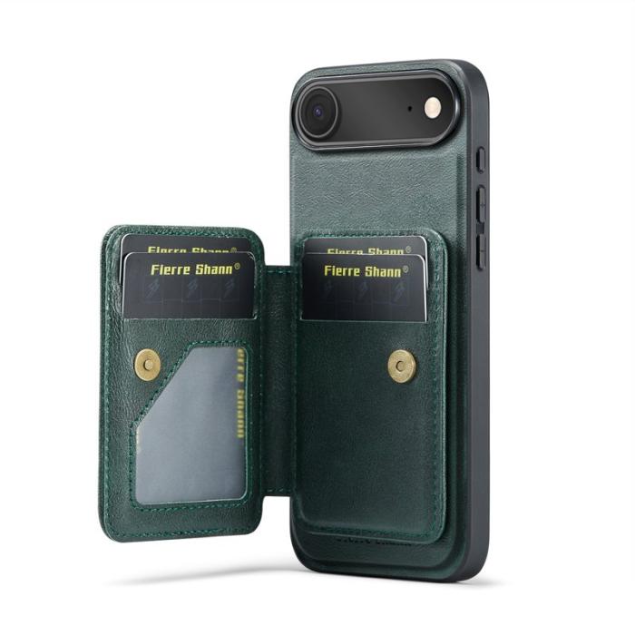 FIERRE SHANN - FIERRE SHANN 028 iPhone Air Fodral Äkta läder - Grön